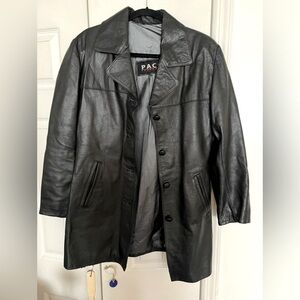 Bran new leather peacoat